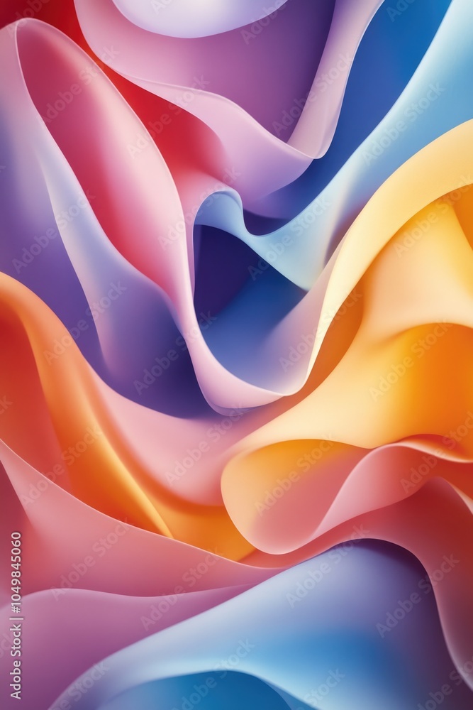 Aufkleber close-up shot of a vibrant and abstract background with swirling patterns and colors