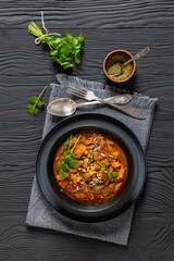 healthy zucchini stew in tomato sauce, top view