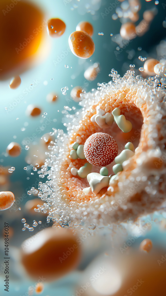 Poster exploring the microscopic world a deep dive into cellular structures and interactions in biology