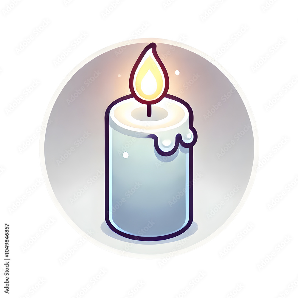 Poster elegant candle icon illuminating a serene atmosphere with soft glow and cozy vibes