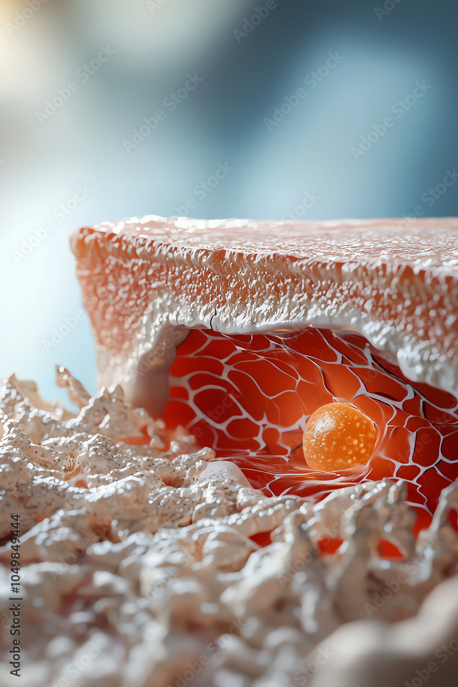 Poster exploring the microscopic world a close-up of cellular structures and their intricate designs