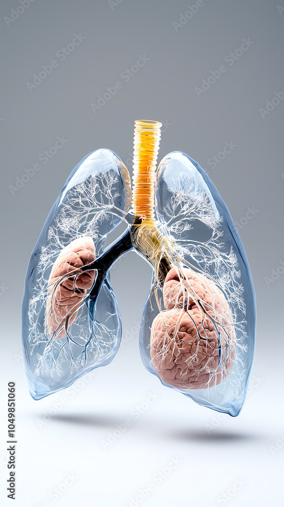 Poster exploring the intricate structure of human lungs a visual representation of respiratory anatomy and 