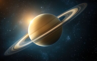 Saturns Rings: A stunning, close-up view of Saturn&acirc;rings, with the planet casting soft shadows across the ring plane, highlighting textures in the ring bands 