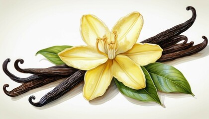 vanilla pods and flower