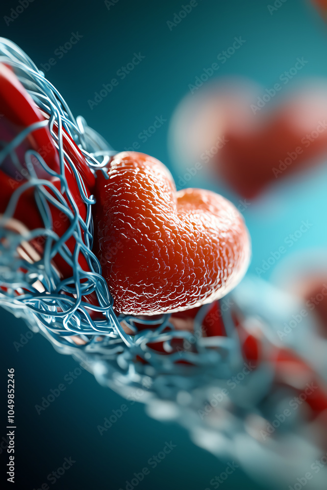 Poster exploring the intersection of technology and biology a closer look at heart structures in modern med