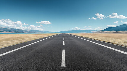 Fototapeta premium outdoor road extreme terrain mountains remote non-urban scenery road highway paradise tranquil nature clouds scenery travel destination natural beauty adventure grandeur road sign sky nobody asphalt t