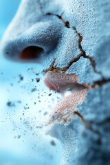 Obraz premium A surreal representation of fragmented identity exploring the intersection of human emotion and digital artistry