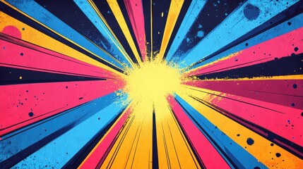 Vibrant comic book-style radial lines