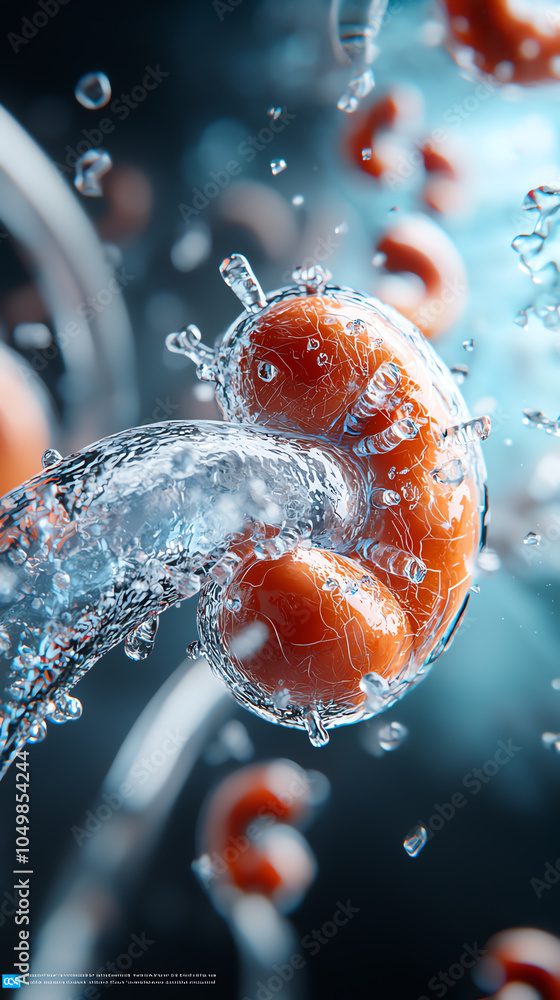Poster exploring the intricate dance of microscopic life a stunning visual of cellular dynamics in action