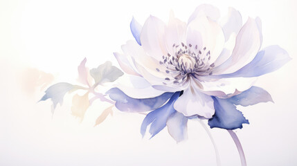 generative illustration lotuses on a white background