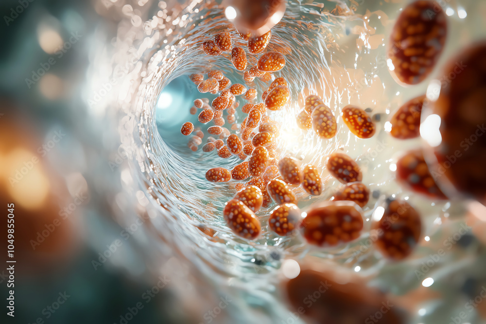 Poster exploring the microscopic world a journey through bacteria and microorganisms in motion