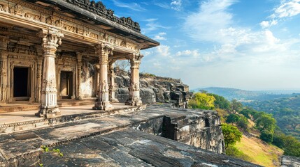 Obraz premium A scenic view of historical Indian architecture, representing the countryâ€™s rich cultural heritage