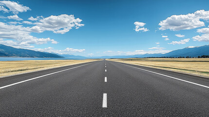 Fototapeta premium outdoor road extreme terrain mountains remote non-urban scenery road highway paradise tranquil nature clouds scenery travel destination natural beauty adventure grandeur road sign sky nobody asphalt t