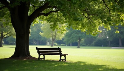  Peaceful park bench under a tree