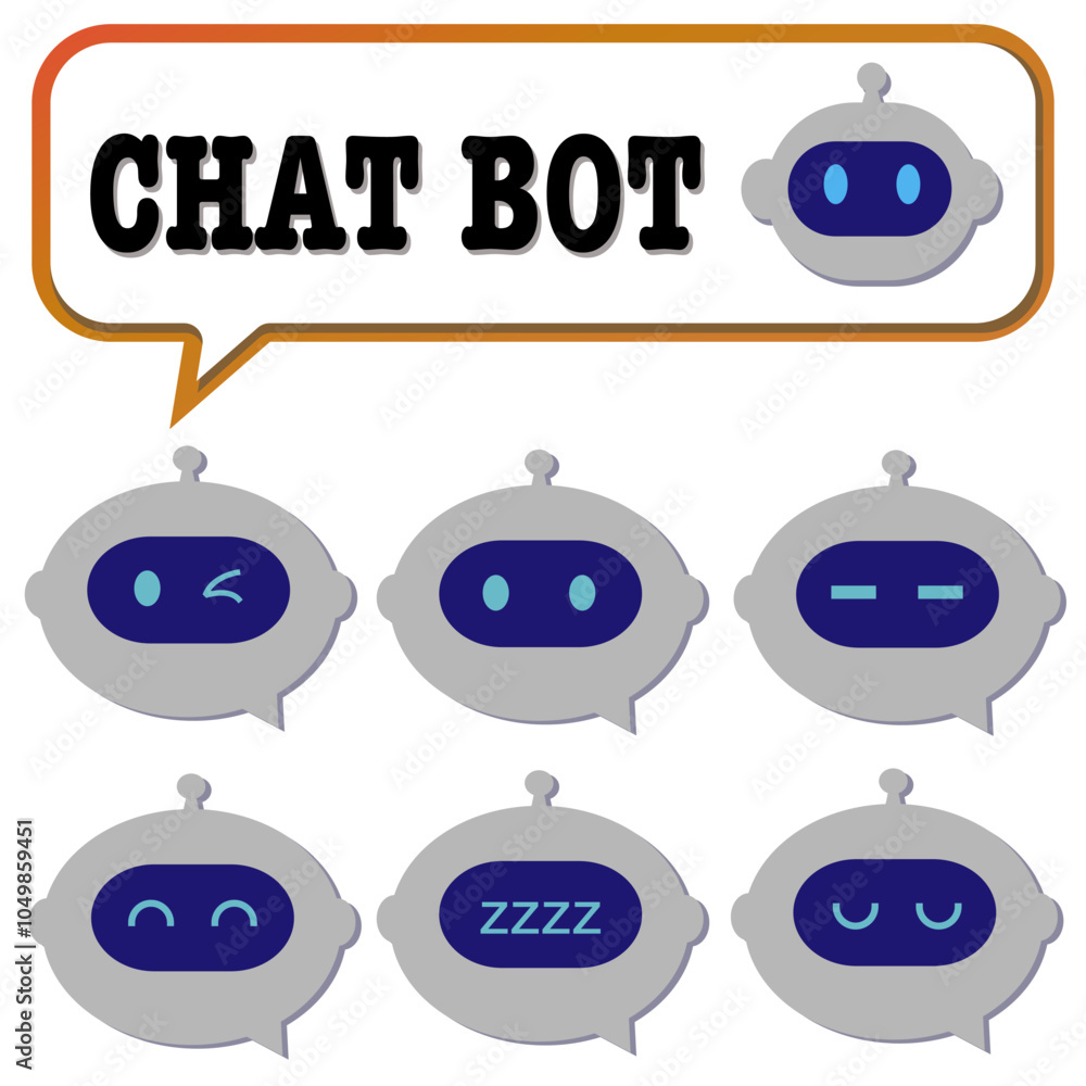 Aufkleber chatbot ai robot assistance, speech bubble message communication icon. chatting dialogue flat design
