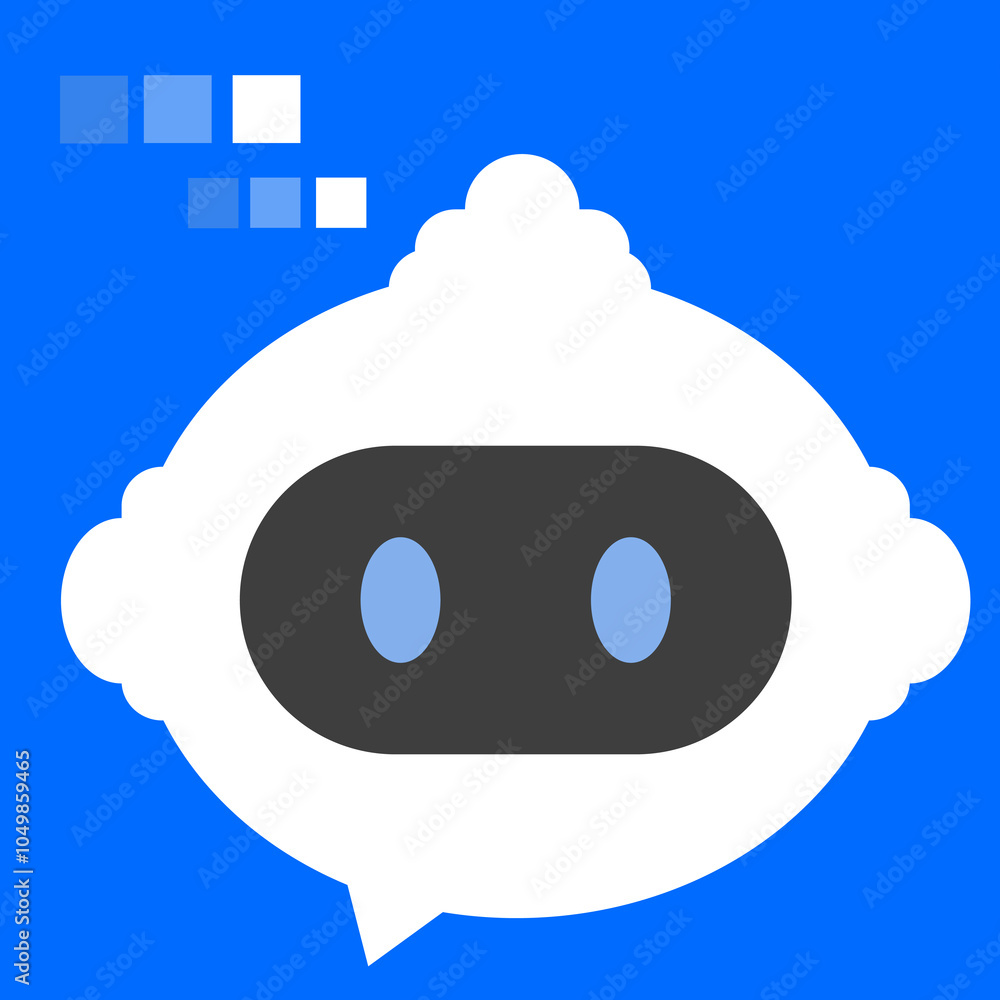Aufkleber chatbot ai robot assistance, speech bubble message communication icon. chatting dialogue flat design