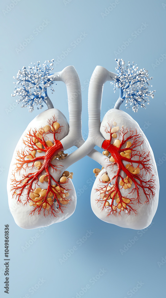 Poster exploring the intricacies of human lungs structure function and health implications