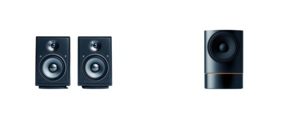 High-quality audio speakers, sleek design, modern sound system, isolate background.