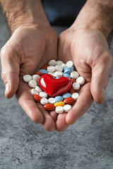 A heartfelt symbol of care embracing health through medications and love