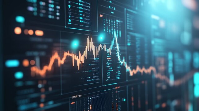 A digital dashboard with fast-rising trend graphs symbolizing trend riding and capitalizing on online momentum