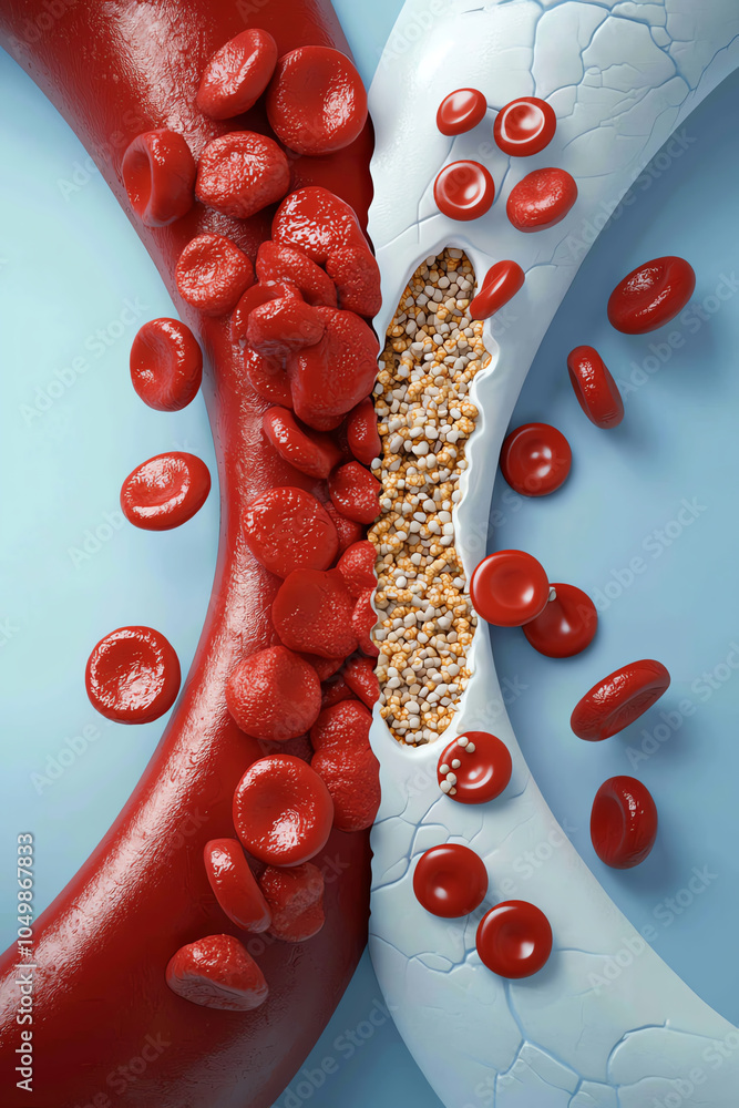 Poster exploring the intricate relationship between red blood cells and health a visual representation of c