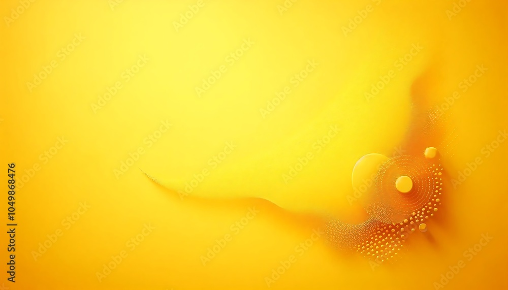 Poster minimalist yellow abstract with soft gradients and circular patterns, creating a warm and calming vi
