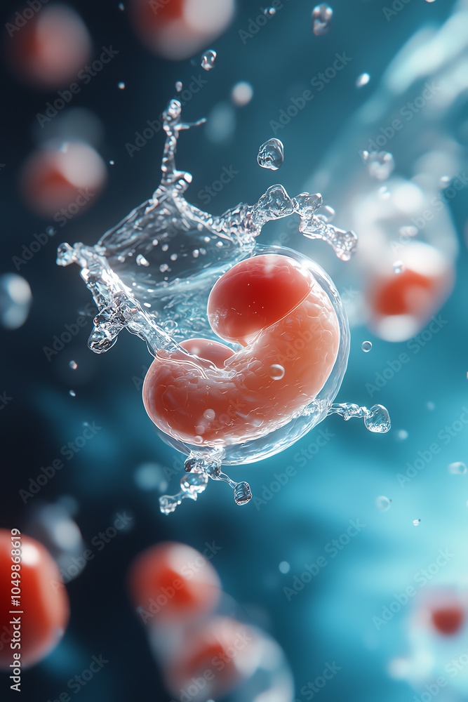 Poster dynamic interaction of cells in a fluid medium a stunning visual exploration of life at the micro le
