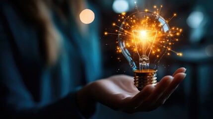 Light Bulb Inspiration Or Idea In Business, Generative AI