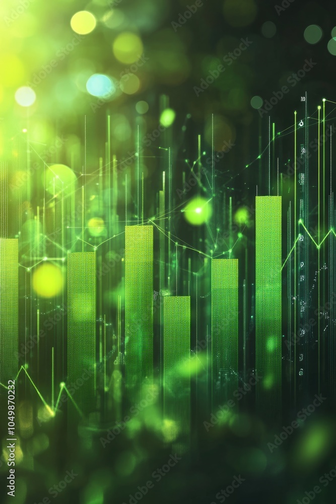 Aufkleber vibrant green background with a multitude of green lines and dots scattered throughout. the lines an