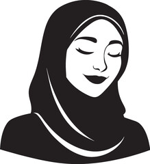 Elegant Muslim Woman Sketch – Graceful Silhouette Vector