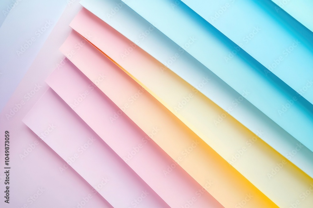 Poster colorful pattern of paper strips, with each strip being a different color. the strips are arranged i
