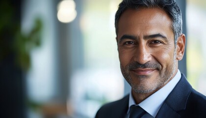 Fototapeta premium Professional Businessman Portrait in Modern Office Setting