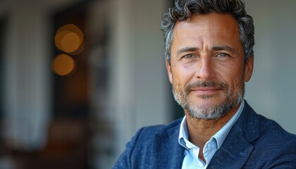 Obraz premium Confident Mature Businessman Portrait with Warm Smile