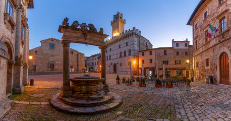 Fototapeta premium The Main Square view in Montepulciano Town of Italy
