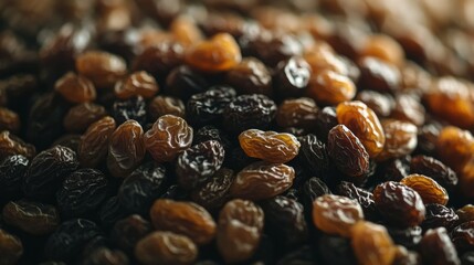 Fototapeta premium Different Sized Raisins in a Pile 