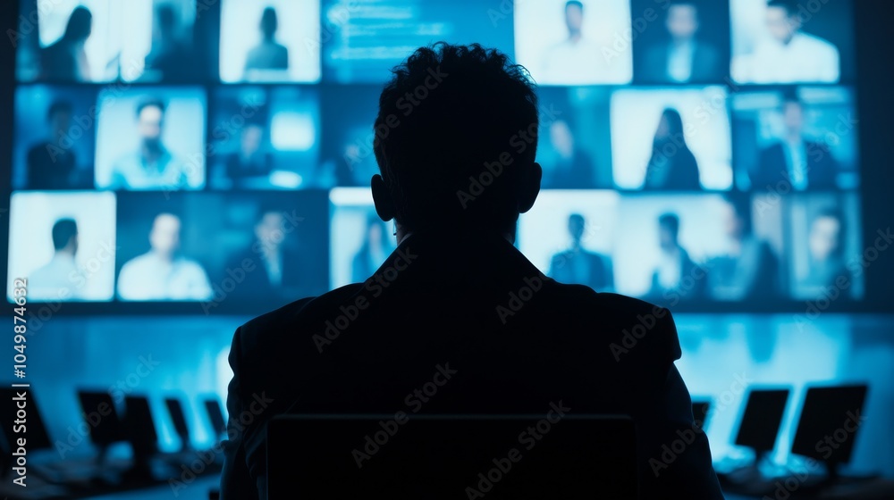 Poster delving into the intricate world of communication networks while examining visual content sharing th
