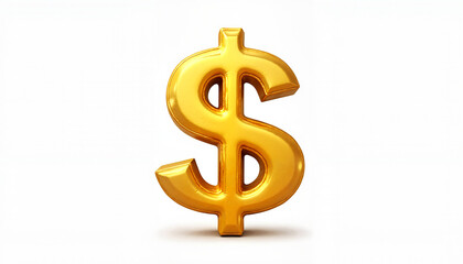 Obraz premium A bright and shiny golden dollar sign emphasizes prosperity and wealth. This symbol stands out prominently against a plain background, highlighting its importance