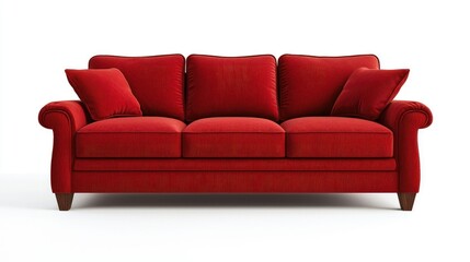 Fototapeta premium Luxurious Red Couch Exuding Comfort and Style