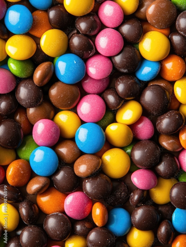 Poster bunch of colorful candies are piled on top of each other. the candies are of different colors and si
