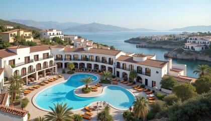 Obraz premium Escape to paradise A luxurious seaside resort