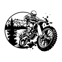 Motocross Racer, Enduro Motorcyclist - Motocross Racing - Dirt Bike Stencil Cut Files