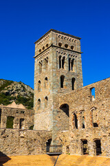 Bell tower of the Monastery of Sant Pere de Rodes in Catalonia