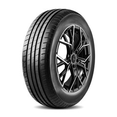Fototapeta premium Car wheel and tire, Aluminum wheels, isolated on white background.
