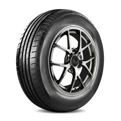 Obraz premium Car wheel and tire, Aluminum wheels, isolated on white background.