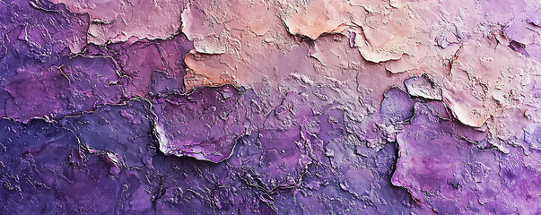 Naklejka premium A close-up of an abstract oil painting in purple and pink tones, showcasing a textured surface with soft grainy effects