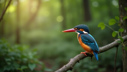 Fototapeta premium Bird of Paradise A Feathered Gem in the Forest