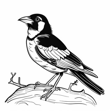 recommend clip art: magpie bird coloring page