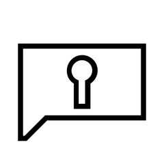 Keyhole Chat Box Single Icon in Outline Line Style