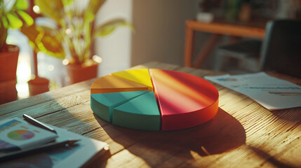 graph on wooden background
