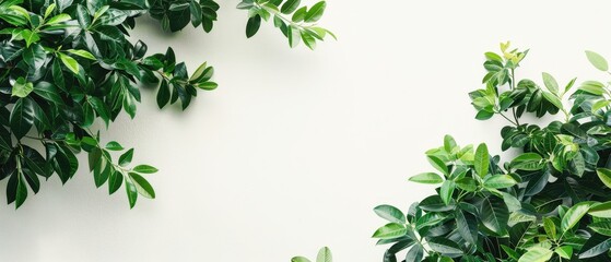 Obraz premium Close up of green plant leaves, suitable for nature and botanical themes isolated on white background